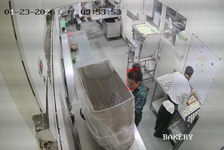 Kitchen and hygiene monitoring in a bakery