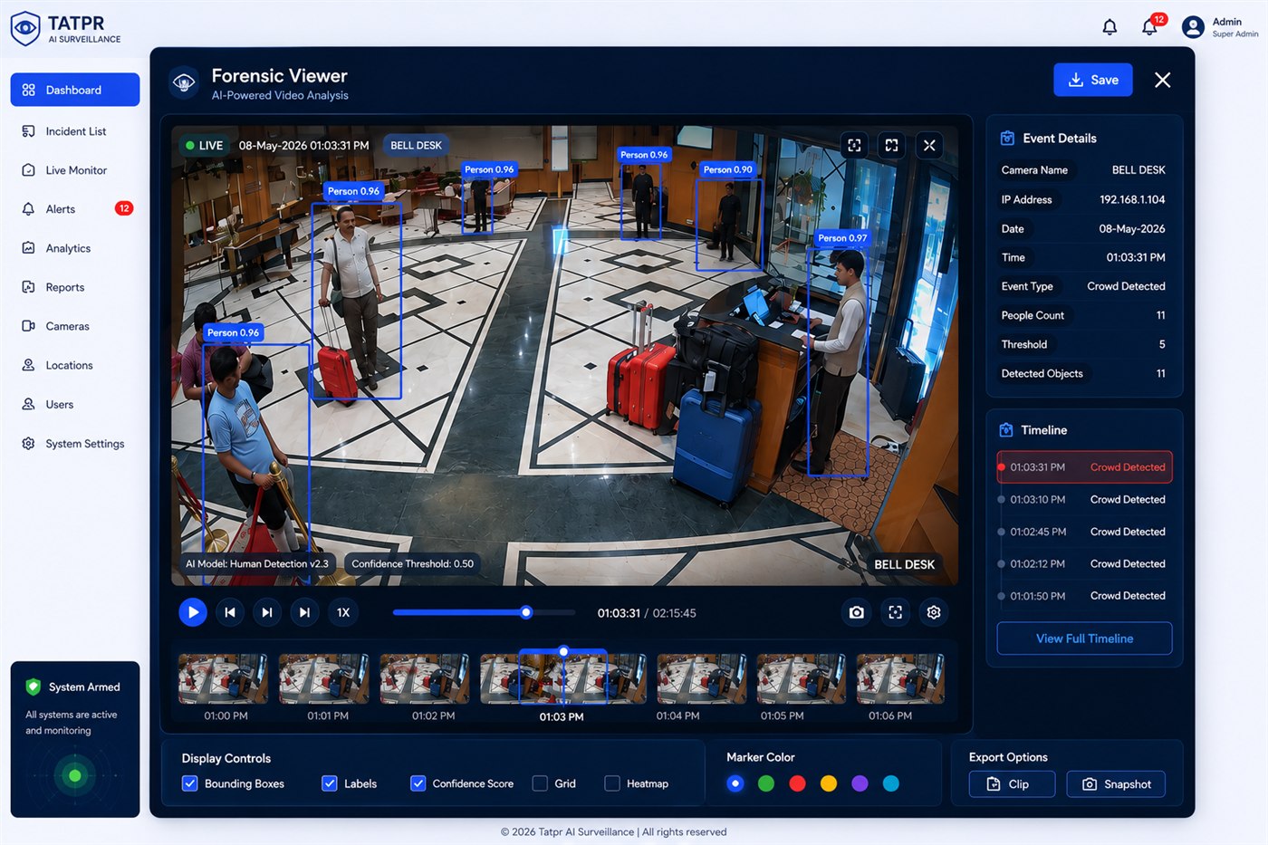 tatpr AI Surveillance dashboard preview